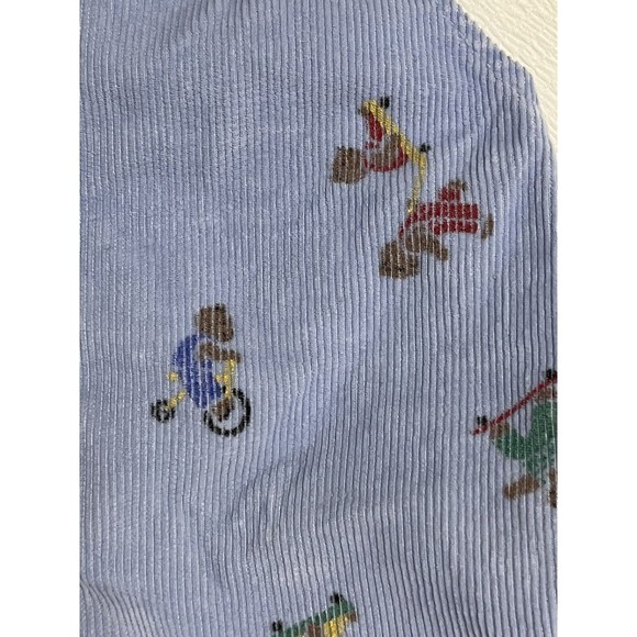 Oshkosh B’gosh Vintage Overalls Vestbak 3-6 Mo Light Blue Corduroy With Bears - Picture 4 of 6